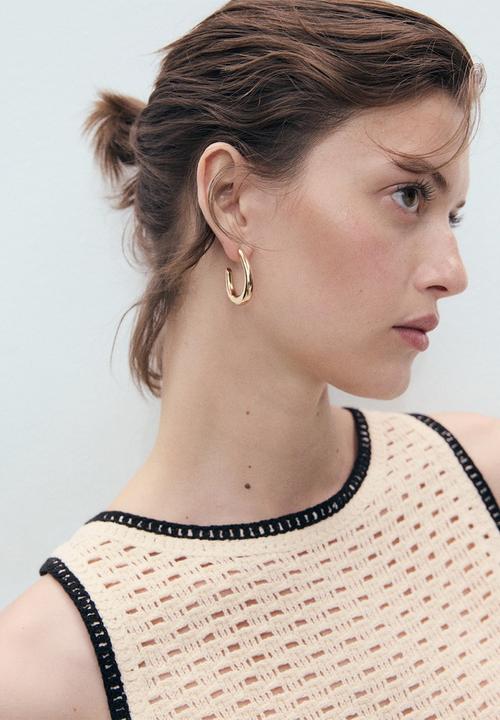MANGO - Top Fleur - Light Beige