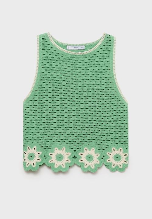 MANGO - Top Fleur - Light/Pastel Green