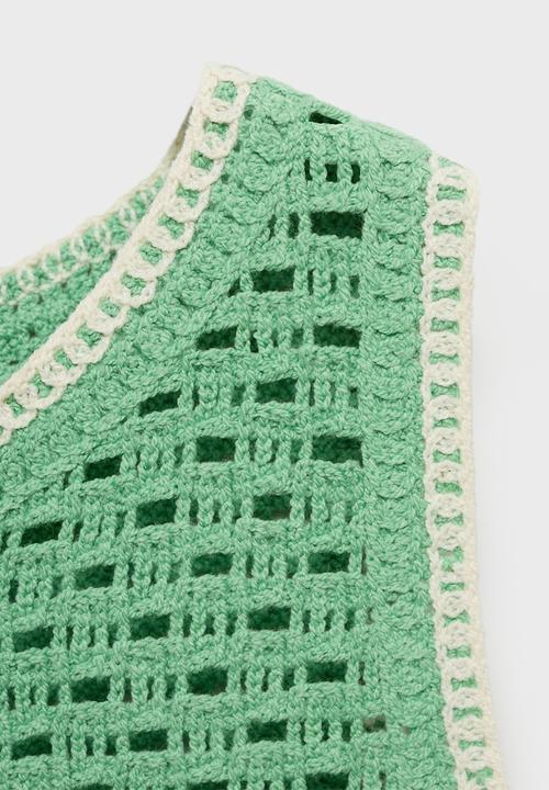 MANGO - Top Fleur - Light/Pastel Green