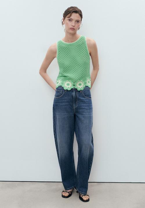 MANGO - Top Fleur - Light/Pastel Green
