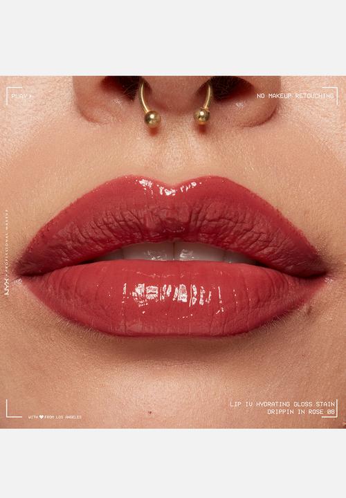 NYX Professional Makeup - Lip IV Hydrating Glossy Lip Stain With 12hr Hydration - Drippin In Rose