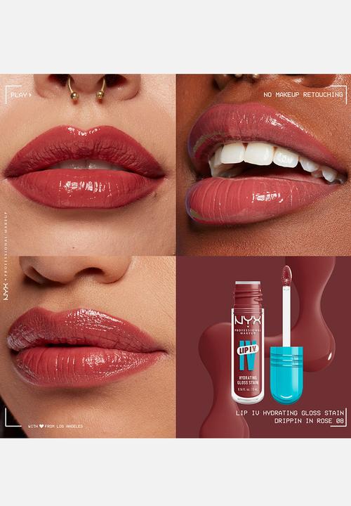 NYX Professional Makeup - Lip IV Hydrating Glossy Lip Stain With 12hr Hydration - Drippin In Rose