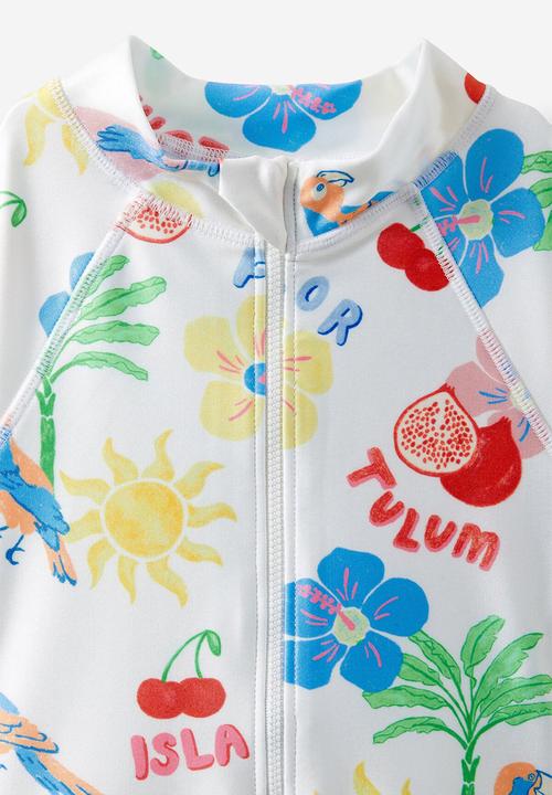 Cotton On - Lydia one piece - dark vanilla/tropical birds