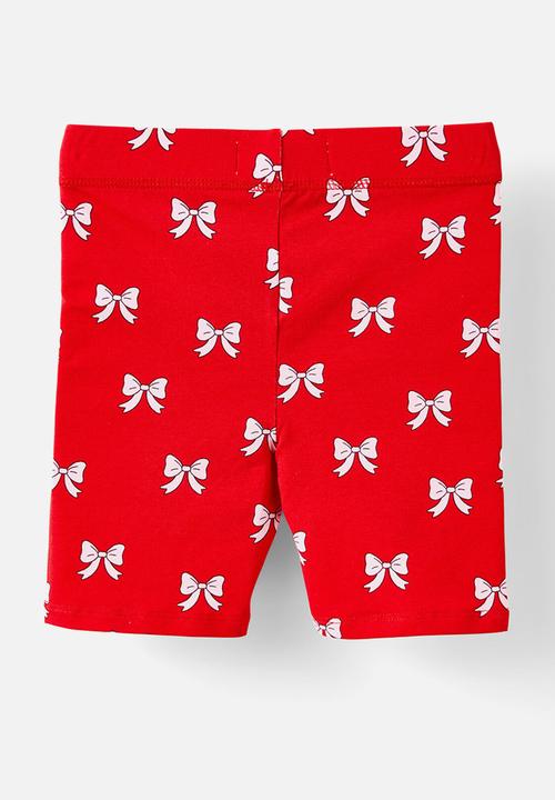 Cotton On - Hailey bike short - varsity red/bows