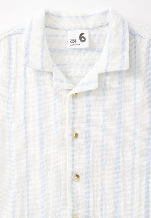 Cotton On - Cabana short sleeve shirt - dawn blue/vanilla