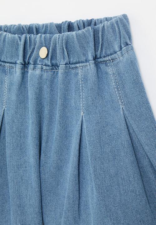 Pop Candy - Pleated denim shorts - stonewash