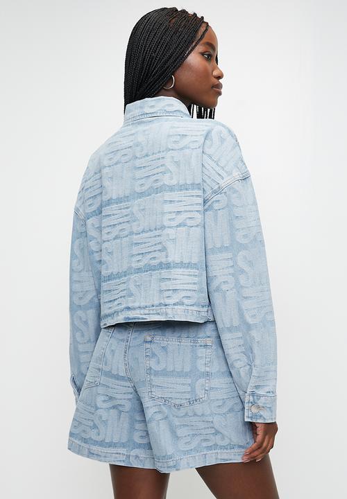 Steve Madden - Ladies Jayda Jacquard Denim Shacket - Light Blue