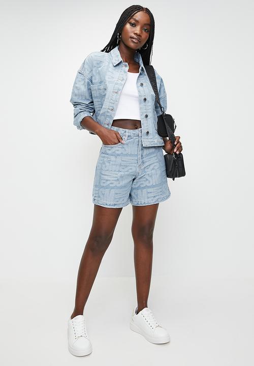 Steve Madden - Ladies Jayda Jacquard Denim Shacket - Light Blue