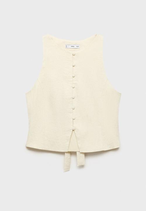 MANGO - Vest Perth - Light Beige