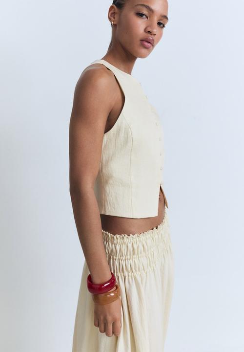 MANGO - Vest Perth - Light Beige