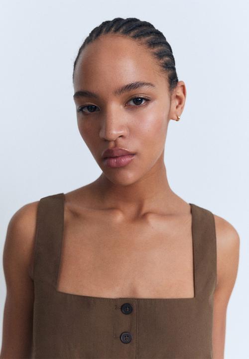 MANGO - Vest Huga - Brown