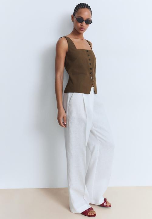 MANGO - Vest Huga - Brown