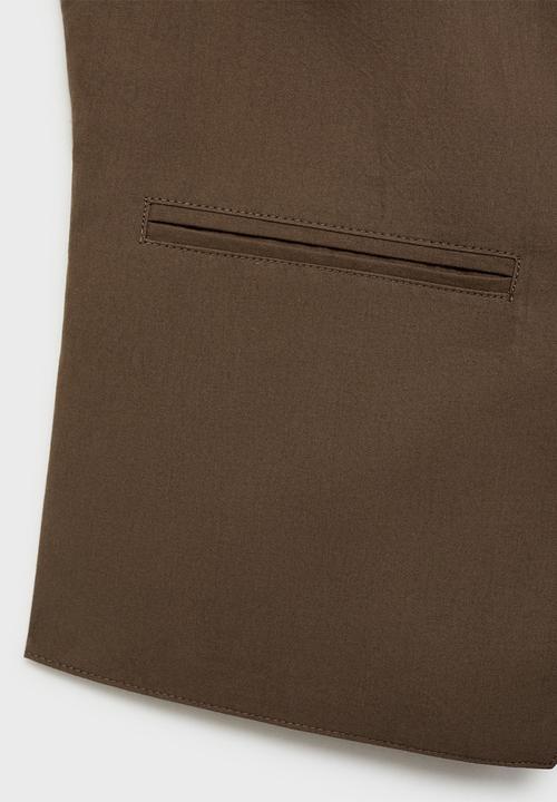 MANGO - Vest Huga - Brown