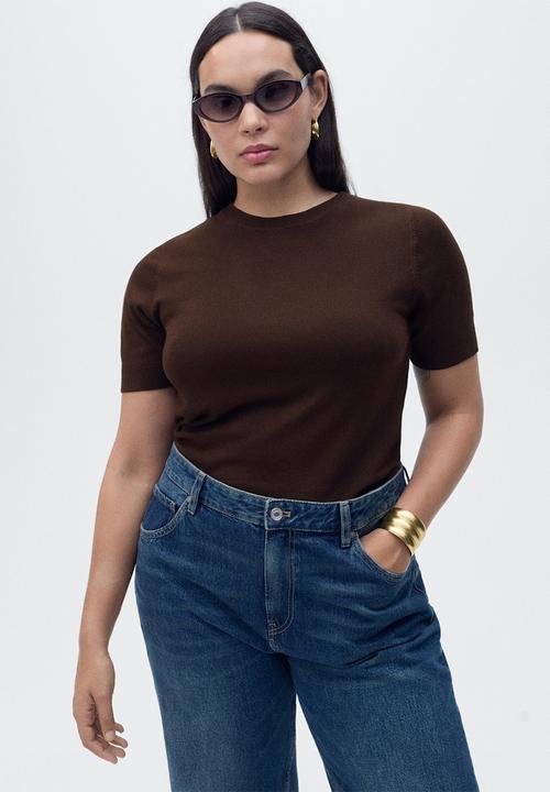 MANGO - Sweater Basic - Dark Brown