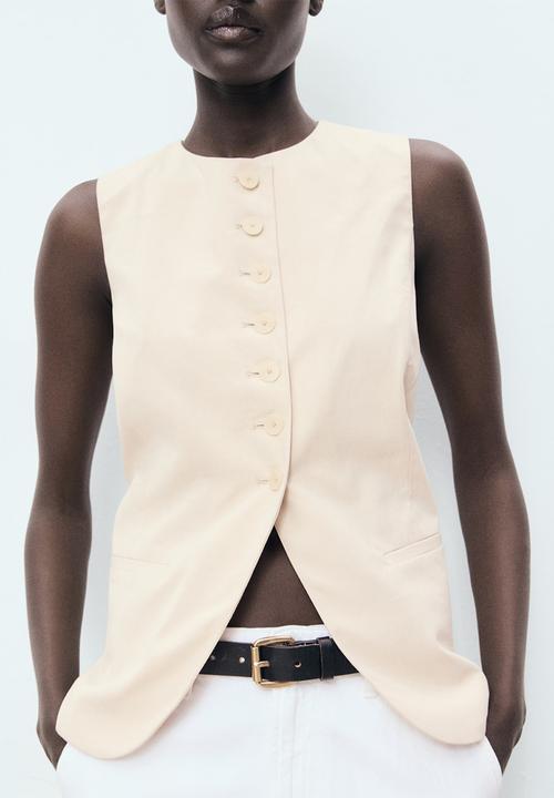 MANGO - Vest Greta - Light Beige