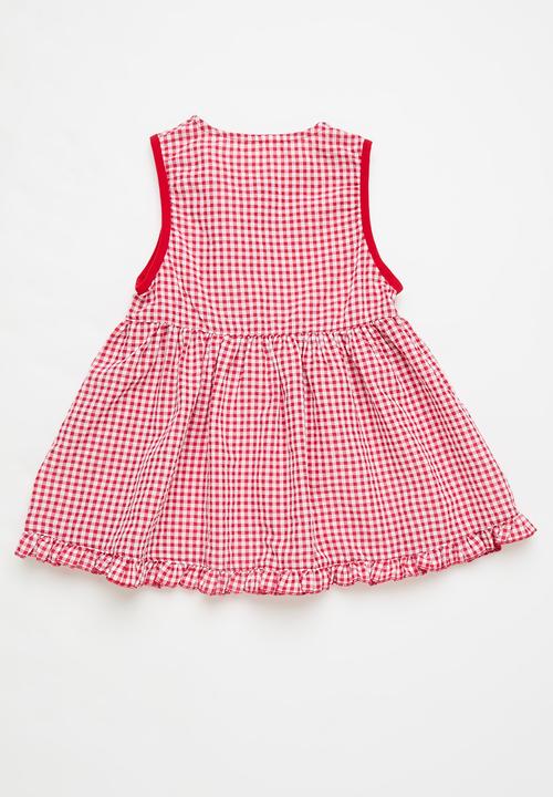 Pop Candy - Gingham dress with Cross bodybag - red & white