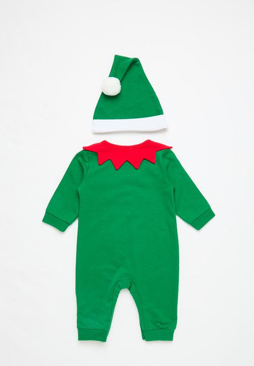 Pop Candy - Novelty elf playsuit & hat set - green