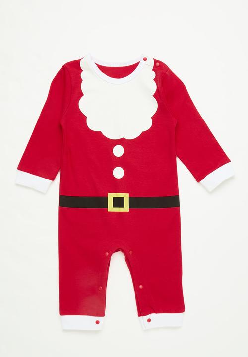 Pop Candy - Novelty santa playsuit & hat set - red/white
