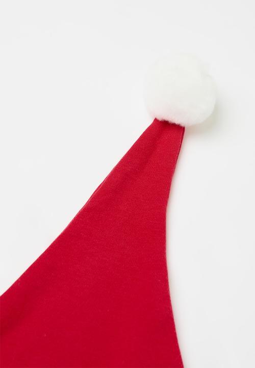 Pop Candy - Novelty santa playsuit & hat set - red/white