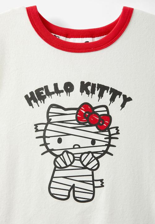 Cotton On - Dani short sleeve pyjama set licensed - lcn san dark vanilla/hello kitty mummy