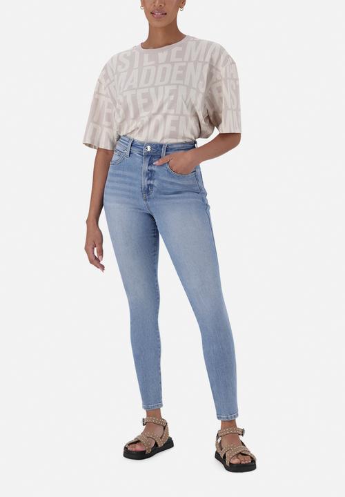 Steve Madden - Zoe Contour Curvy Mid Wash Skinny - Mid Blue