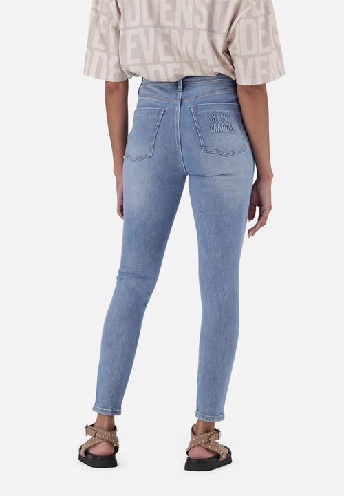 Steve Madden - Zoe Contour Curvy Mid Wash Skinny - Mid Blue