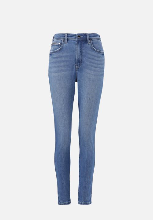 Steve Madden - Zoe Contour Curvy Mid Wash Skinny - Mid Blue