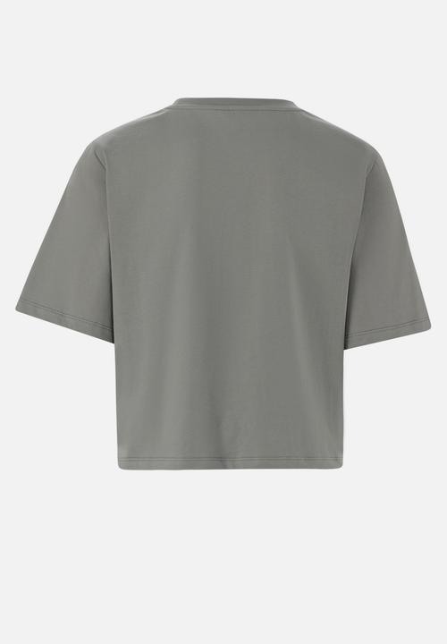 Steve Madden - Ladies Brynn Cropped Top With Poppers - Fatigue