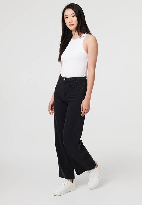Stella Morgan - Lightweight High Waisted Wide Leg - Black