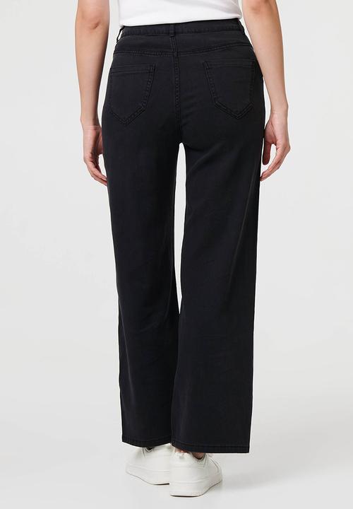 Stella Morgan - Lightweight High Waisted Wide Leg - Black