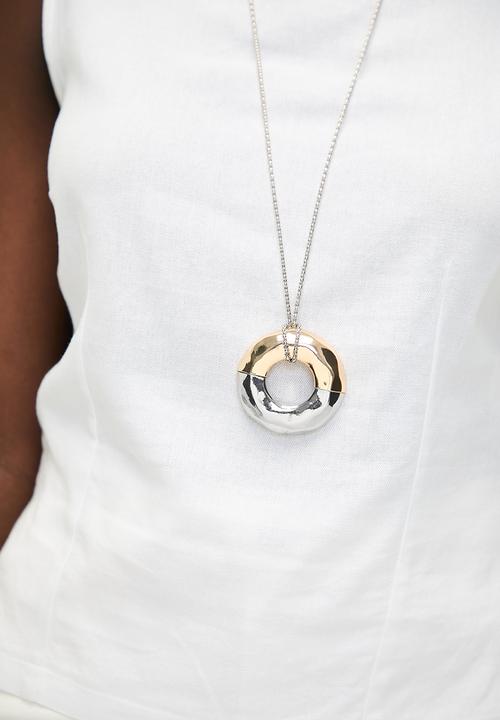 Tessa Design - Margot statement abstract pendant on chain - silver