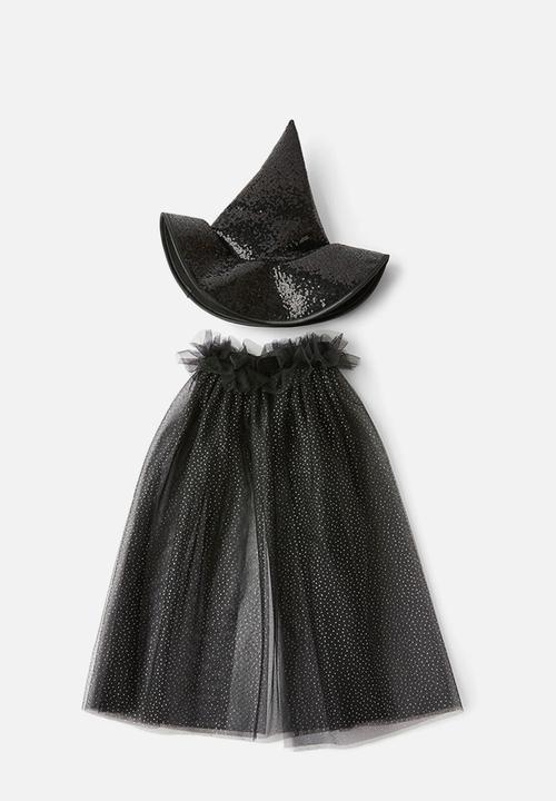 Cotton On - Kids dress up set - black shimmer/witch