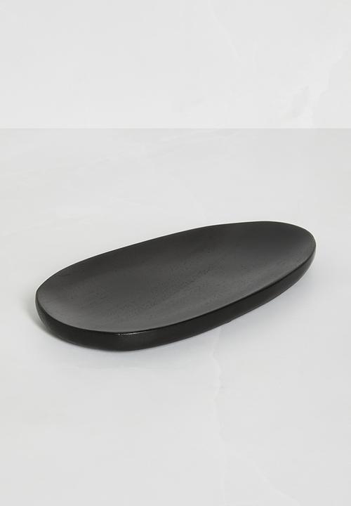 Sixth Floor - Oblong wooden platter - Black