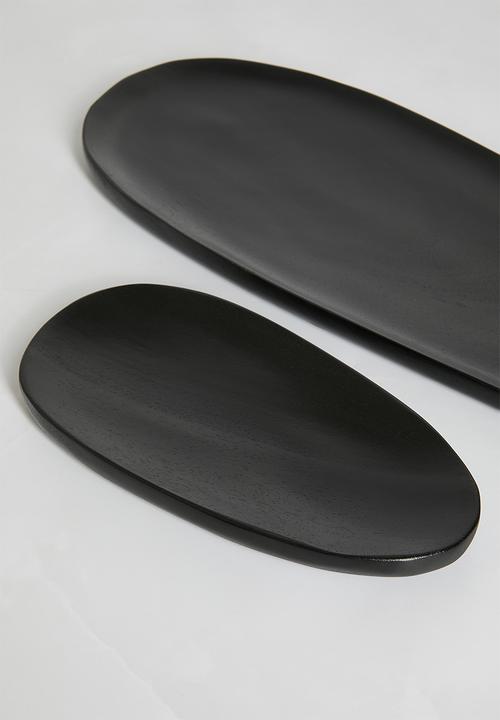 Sixth Floor - Oblong wooden platter - Black