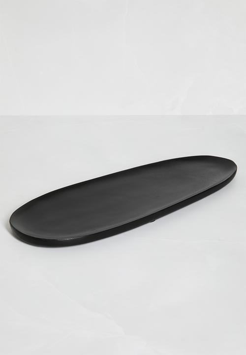 Sixth Floor - Oblong wooden platter - Black