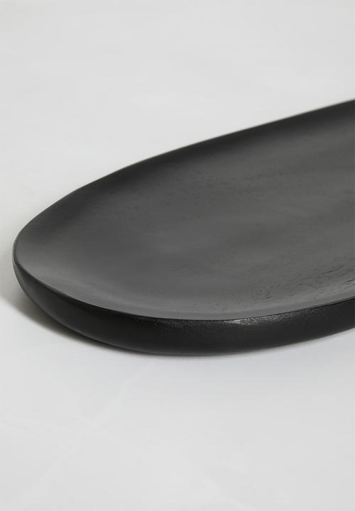 Sixth Floor - Oblong wooden platter - Black
