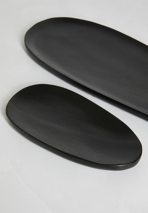 Sixth Floor - Oblong wooden platter - Black