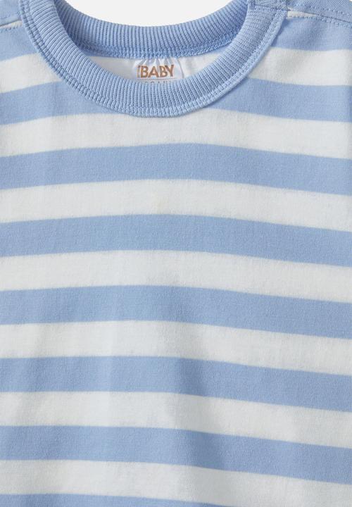 Cotton On - Bobbi short sleeve graphic tee - dawn blue/vanilla stripe