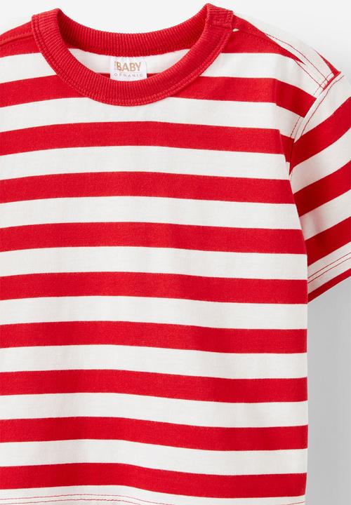 Cotton On - Bobbi short sleeve graphic tee -  vanilla/varsity red stripe