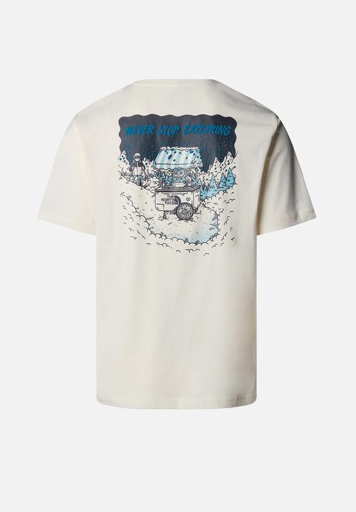The North Face - S/S Powder Days Relaxed Tee - Graphic - White Dune (QLI)
