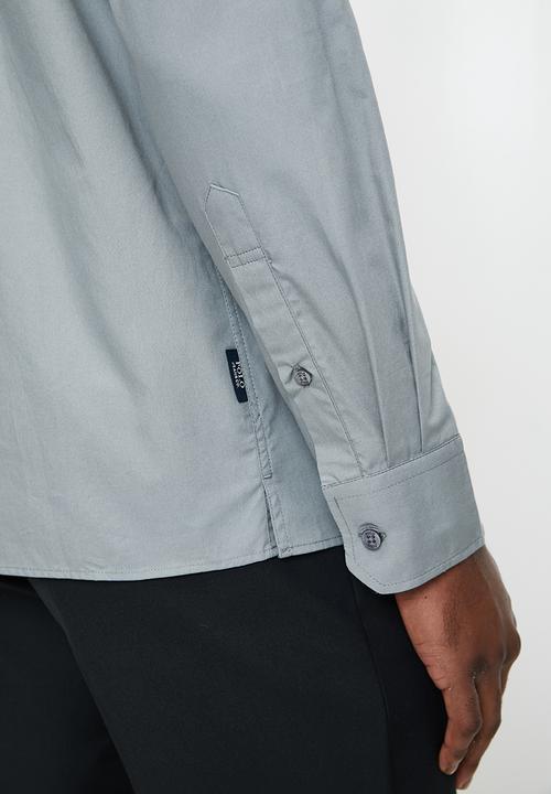 POLO - Fulu pjc poplin long sleeve shirt - grey