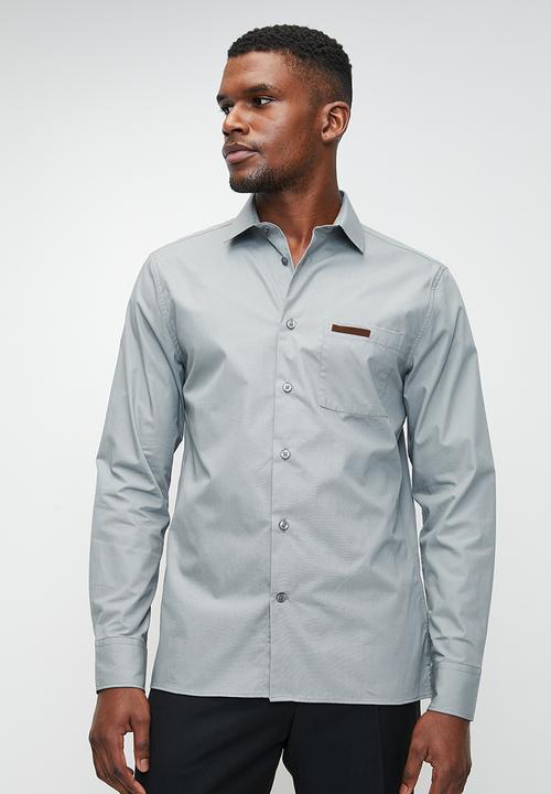 POLO - Fulu pjc poplin long sleeve shirt - grey