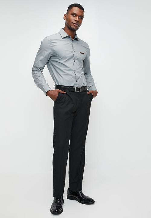 POLO - Fulu pjc poplin long sleeve shirt - grey