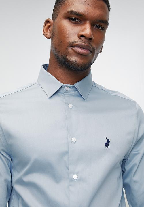POLO - Greig essential sateen long sleeve shirt - blue
