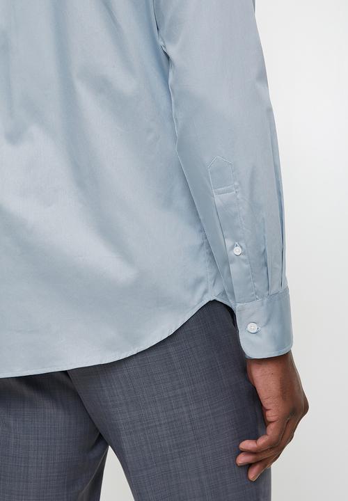 POLO - Greig essential sateen long sleeve shirt - blue
