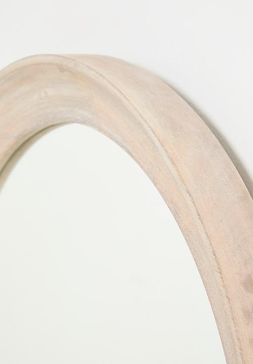 Sixth Floor - Wooden Round Mirror 60cm - natural
