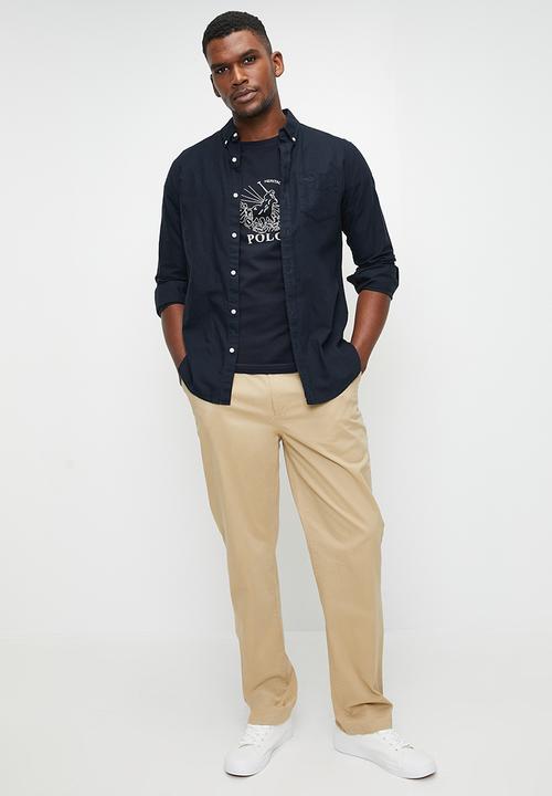 POLO - Nick crew neck graphic T-shirt - navy	