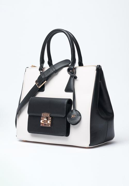 Anne Klein - Exclusive Tote With Detachable Crossbody Strap Bag-Parchment/Black
