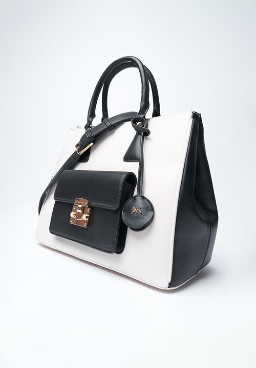 Anne Klein - Exclusive Tote With Detachable Crossbody Strap Bag-Parchment/Black