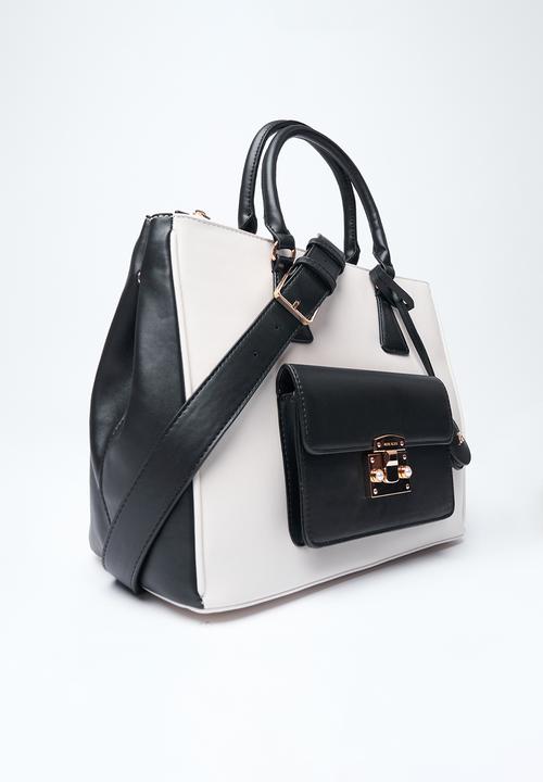 Anne Klein - Exclusive Tote With Detachable Crossbody Strap Bag-Parchment/Black